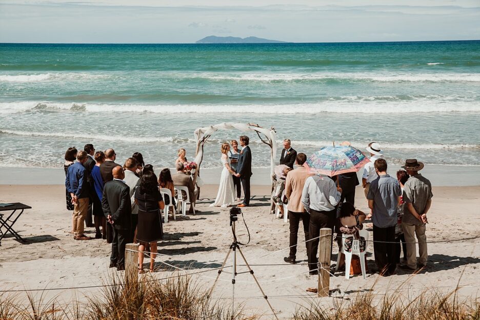 Wedding ceremony at Waihi Beach with Jonette Mead Marriage Celebrant