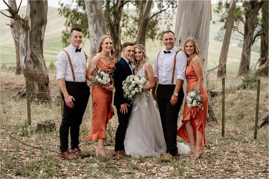 Country rustic vibe bridal party