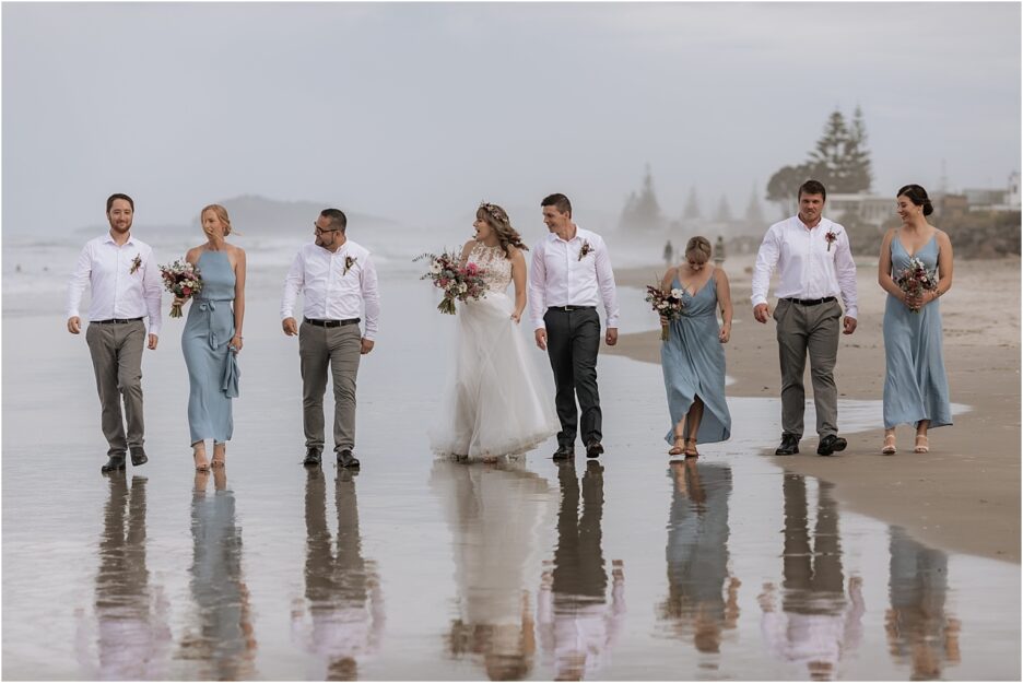 Pure Images photography capturing wedding party on Waihi Beach