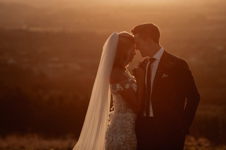 Elopement picture golden hour special moment