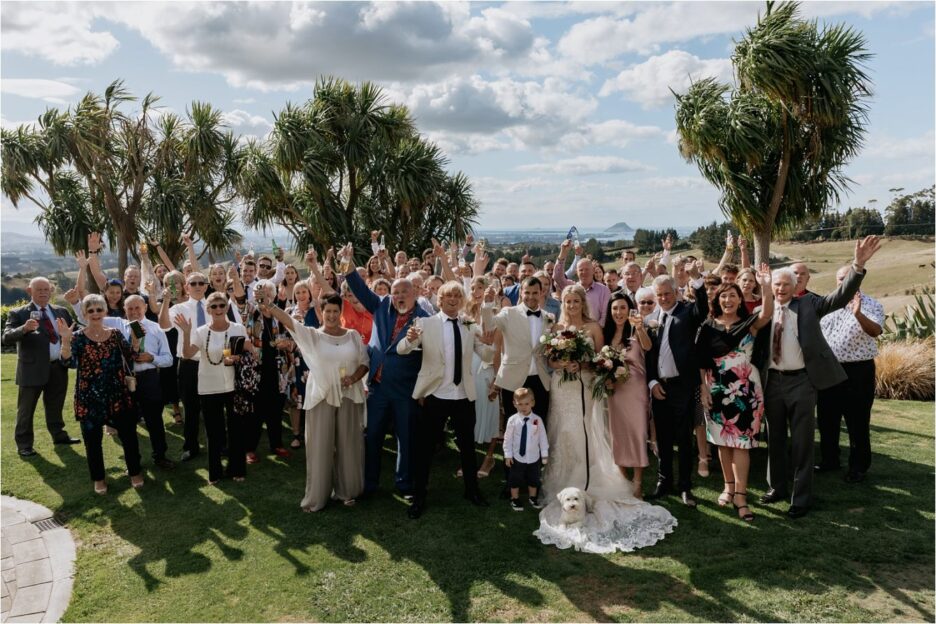 Large wedding party photo