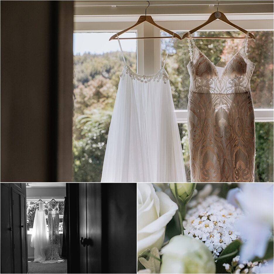 Jessica bridal wedding dress and flowers
