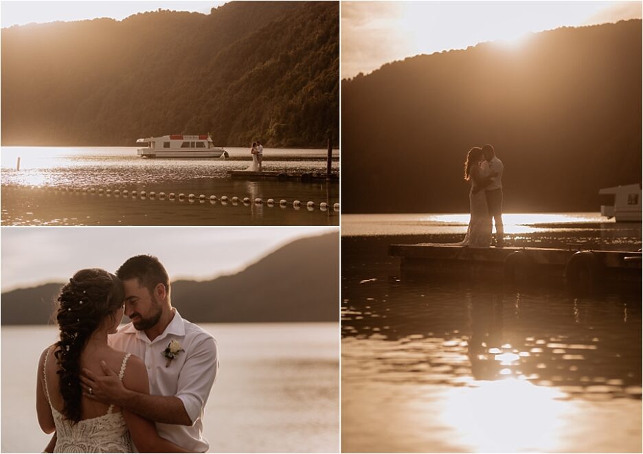 Wedding photos with Pure Images Photography at golden hour