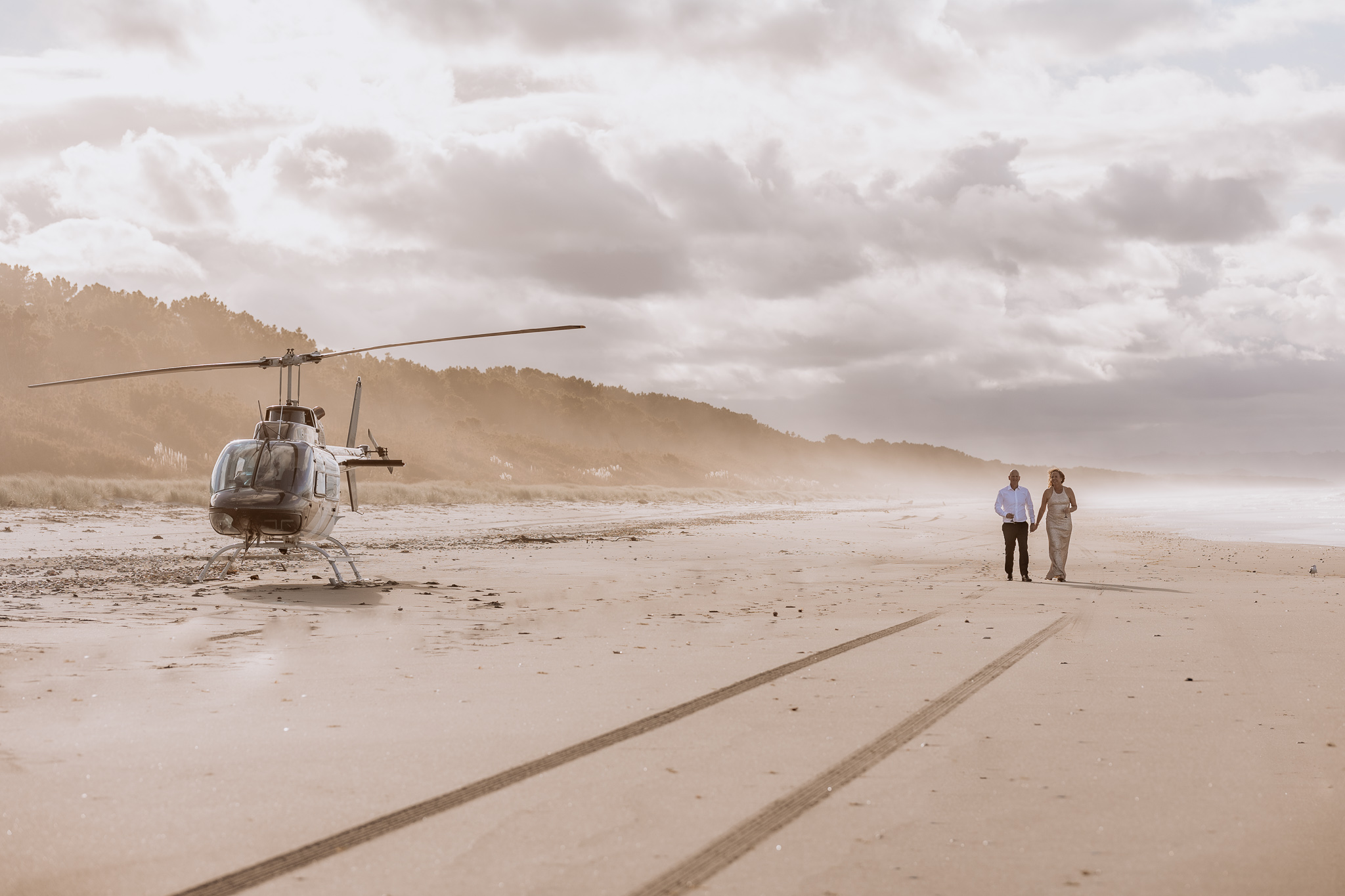 Heli wedding on Matakana Island