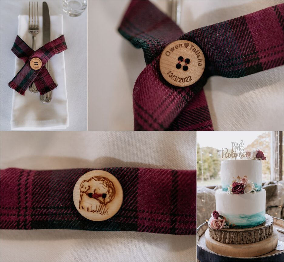 Scottish table favors and cake