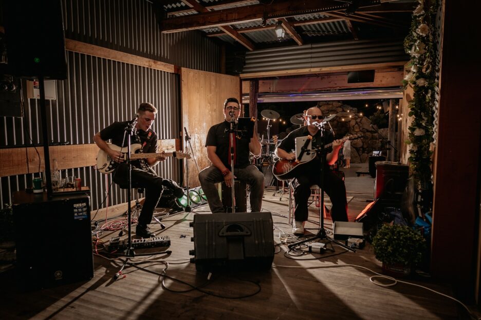 Doc Brown music band during reception at Waikato red barn