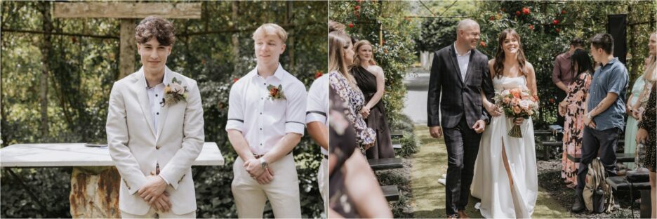 Groom awaits brides arrival