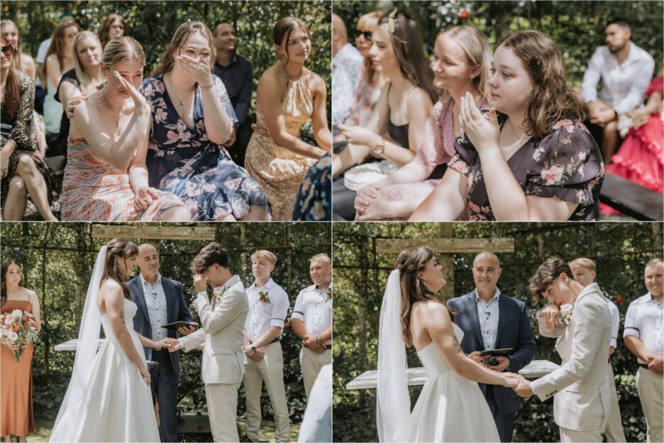 guests cry during wedding vows