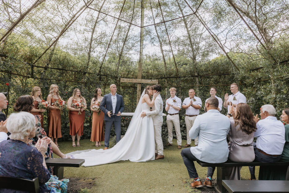 first kiss tree church wedding