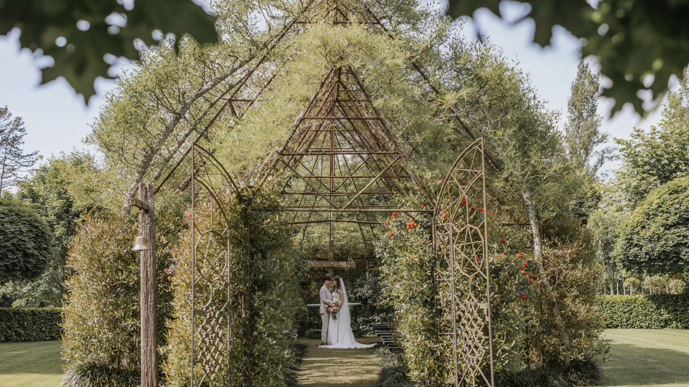 Tree Church with bride and groom