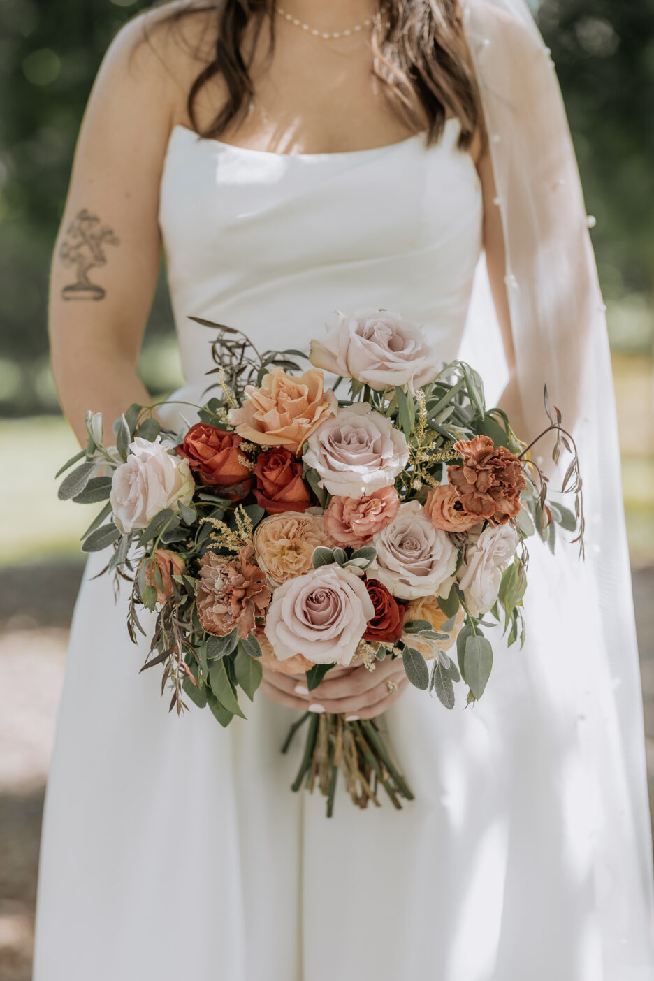 bridal bouquet by wild bella roses