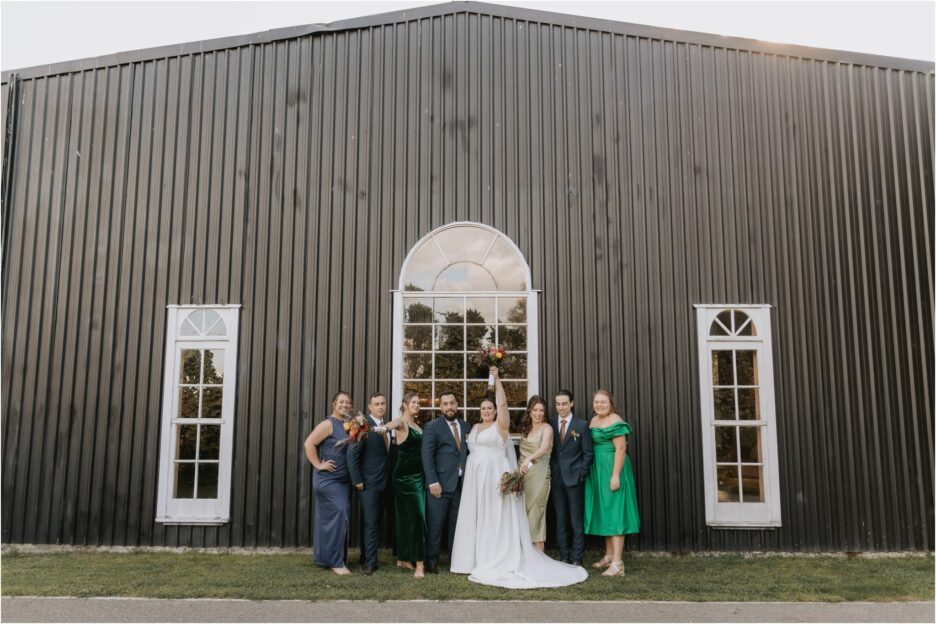 ebony vines shed wedding party